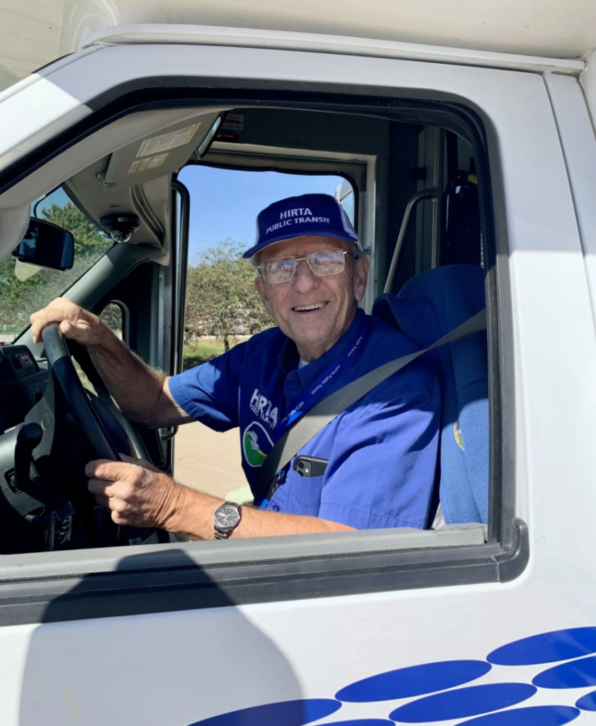 HIRTA bus operator in their vehicle